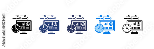Real Time Data icon sheet multiple style collection