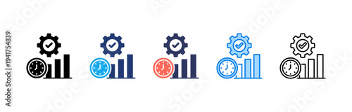 Operational Efficiency icon sheet multiple style collection