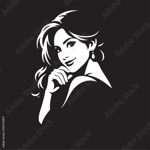 Beautiful girl vector. Minimalism style.	
