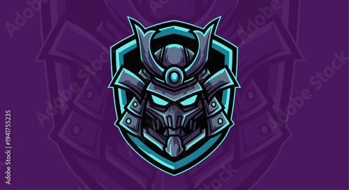 Samurai Helmet Icon Graphic Illustration Design.