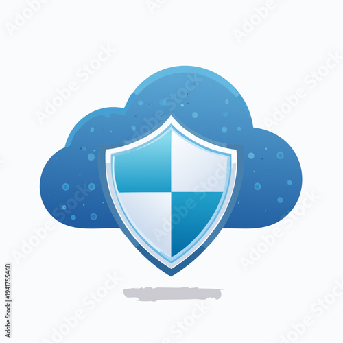 Cloud security shield icon representing data protection and online safety