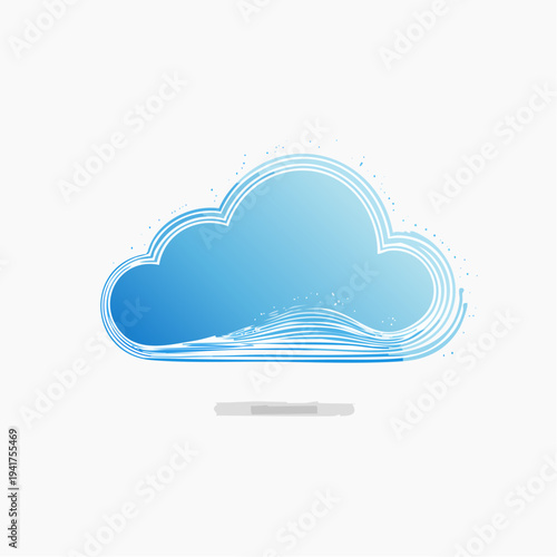 Modern digital cloud illustration symbolizing data hosting, online services, and network technology for seamless operations