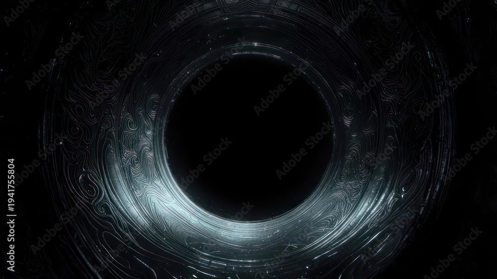 Fototapeta premium Abstract Dark Hole with Glowing Blue and White Light.