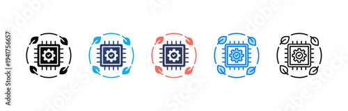 Clean Technology icon sheet multiple style collection