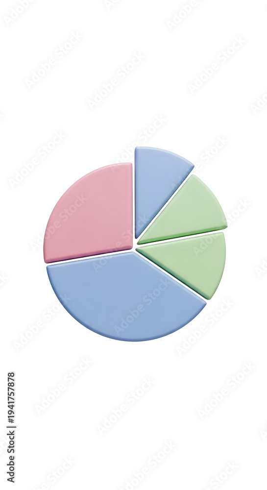 Fototapeta premium A colorful pie chart divided into segments, representing data visualization
