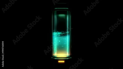 10 seconds glowing aquatic liquid motion timer oil hourglass tube sci-fi animation