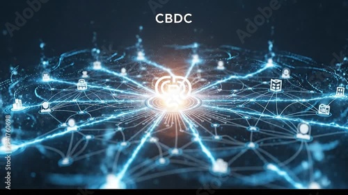 Central Bank Digital Currency CBDC Network Concept.