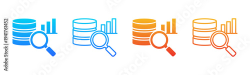 Big Data Analytics icon sheet multiple style collection