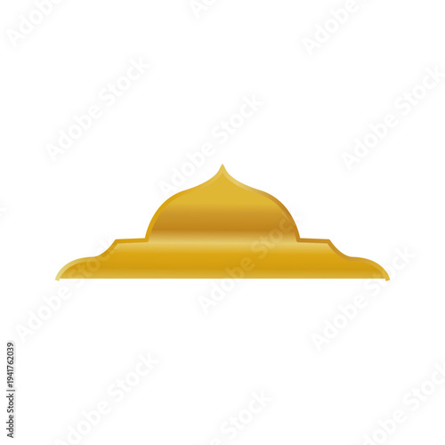 Elegant gold Arabic corner frame border with intricate floral motif