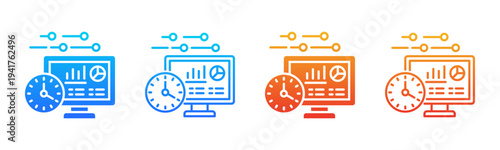 Real Time Data icon sheet multiple style collection