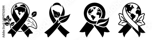 Breast cancer awareness ribbons flying in wind with diverse hands holding support symbol for health charity and medical fundraising