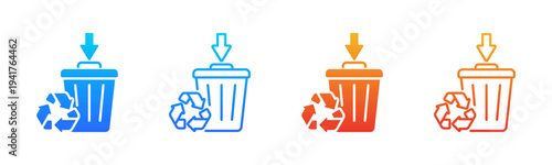 Waste Reduction icon sheet multiple style collection