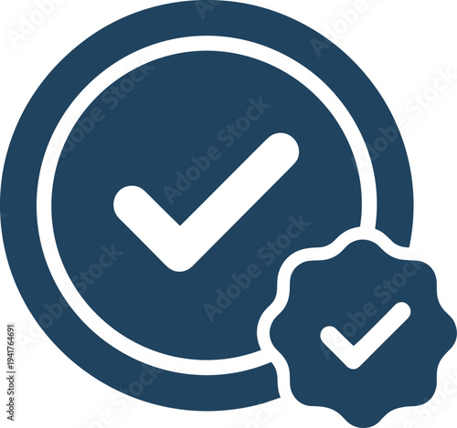 Blue checkmark icon symbolizing approval and confirmation