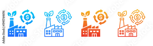 Circular Economy icon sheet multiple style collection