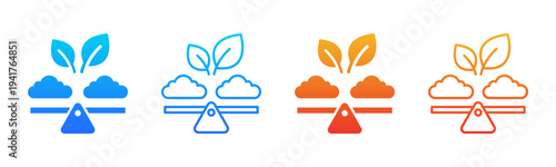 Carbon Neutral icon sheet multiple style collection