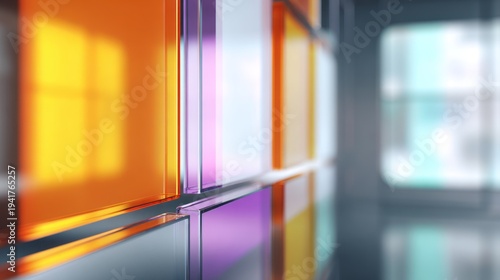 Abstract colorful glass squares design
