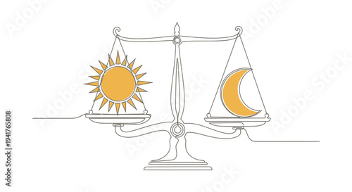 Sun and Moon Balance Scales, Day and Night Equilibrium