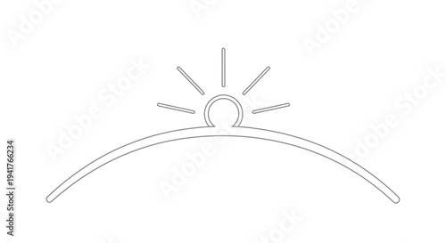 Minimalist Sunrise Arc Line Art - Hope and New Beginnings Symbol