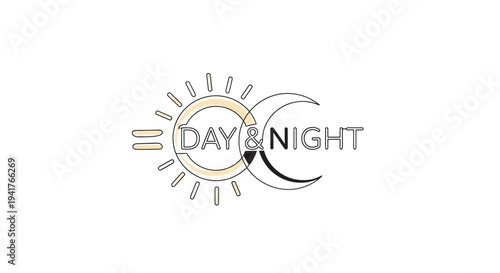 Day and Night Symbol - Sun and Moon Cycle