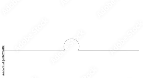 Minimalist Abstract Horizon Line with Half Circle
