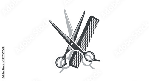 Hairdresser Scissors and Comb Icon