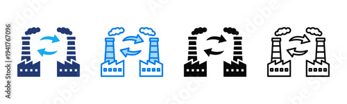 Digital Twin icon sheet multiple style collection