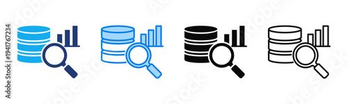 Big Data Analytics icon sheet multiple style collection
