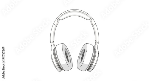 White headphones illustration on a white background