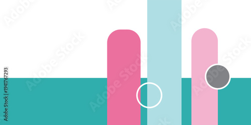 Abstract geometric shapes with vibrant colors and minimalist design.