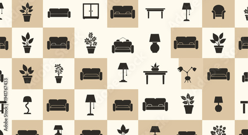 Collection of Furniture and Home Decor Icons.