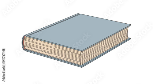 Closed Hardcover Book with Blue Cover.