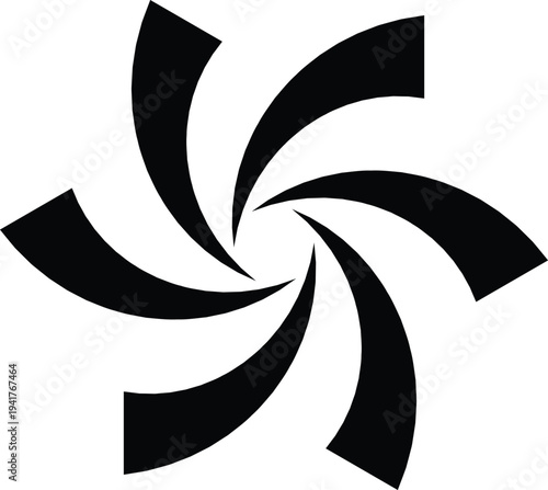Abstract Spiral Swirl Logo – Dynamic Rotating Pinwheel Geometric Symbol Design