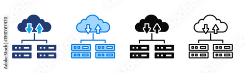 Cloud Computing icon sheet multiple style collection