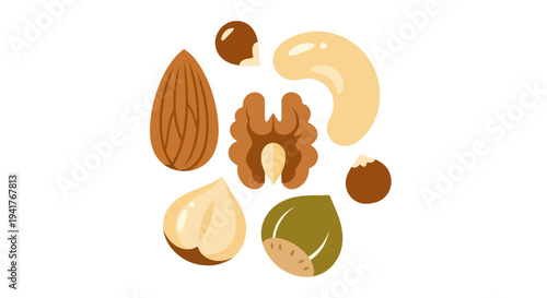 Assorted Nuts and Nut Halves.