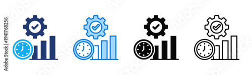 Operational Efficiency icon sheet multiple style collection