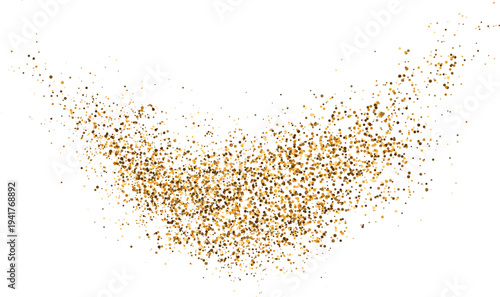 Brown paint spray, dust powder or particles scattered, vector realistic dusty overlay texture, color sand splash effect