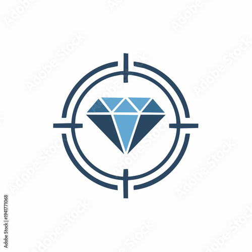 Diamond in the crosshairs, symbolizing focus and precision in targeting valuable assets