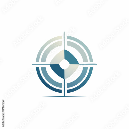 Modern graphic target symbol representing accurate aiming, objective achievement, and strategic planning