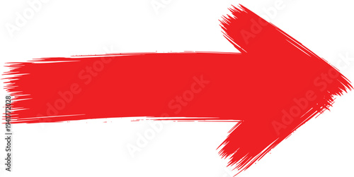 A large red arrow pointing to the right on a white background