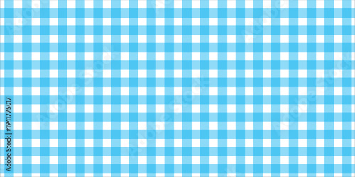 Seamless Light Blue Gingham Pattern Background. Classic Two-Tone Pastel Plaid Check Design for Fabric, Textile, Wallpaper, and Picnic Decor.