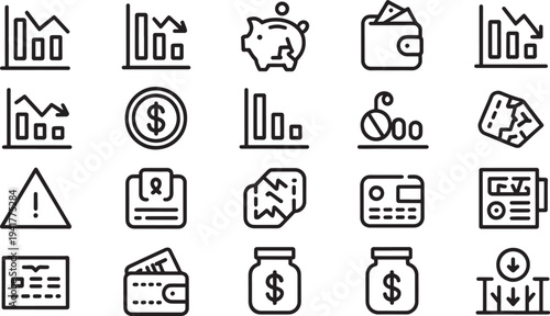 Black and white representing finance and economic concepts economy piggy bank