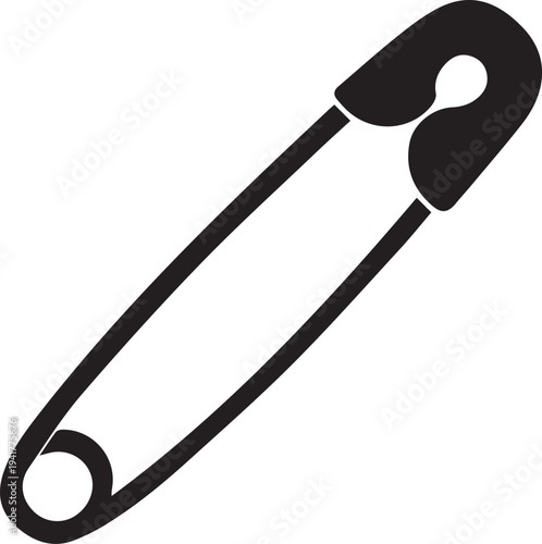 Safety Pin Silhouette Icon for Sewing and Crafting
