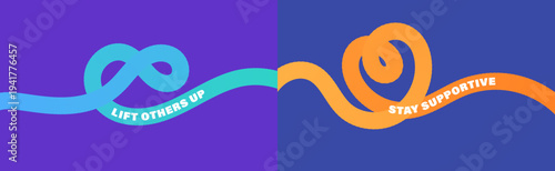 Minimalist motivational posters with Abstract wavy lines in gradients with motivational typography promoting positivity, encouragement and emotional support concept. inspiring text, uplifting others