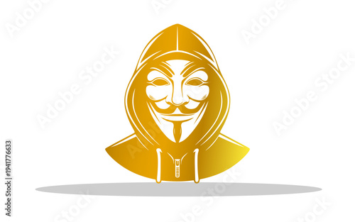 Mysterious Hacker Wearing Mask and Hood Illustration