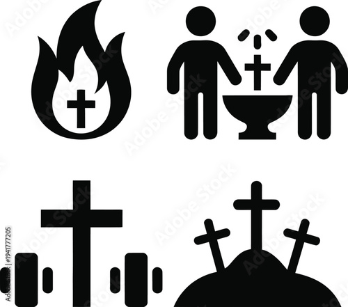 Symbolic representation of christian faith and rituals in iconic graphics