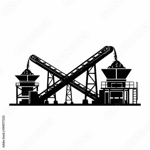 Industrial Conveyor Belt System for Material Processing and Mining Operations.