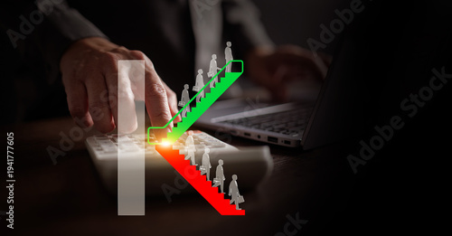 Photos K-shaped economic recovery concept