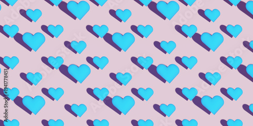 Wallpaper Mural Love 3d heart set, color hearts. Happy Valentines Day - Love you label, 3d love banner. Pattern with heart. Torontodigital.ca