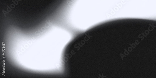 Minimalist abstract light shape, glowing white organic form floating on a dark black background, fluid curved silhouette