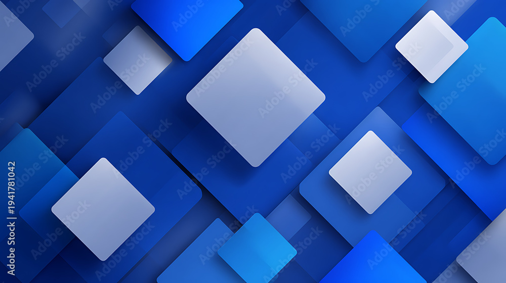Obraz premium Abstract blue geometric shapes layered background